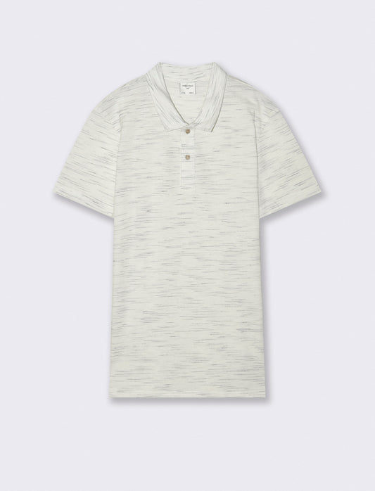 Polo Slub Injected con Colletto a Revers - Bianco
