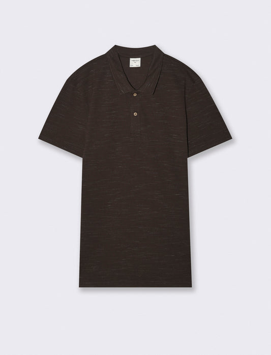 Polo Slub Injected con Colletto a Revers - Moro