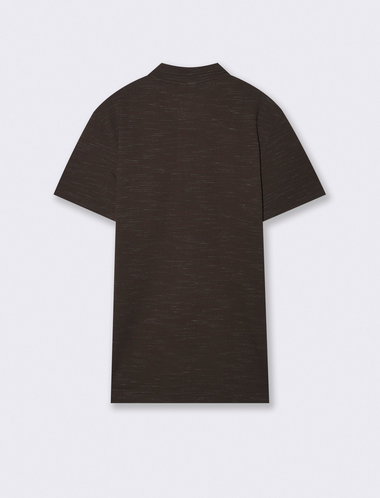 Slub Injected Polo with Revers Collar - Brown