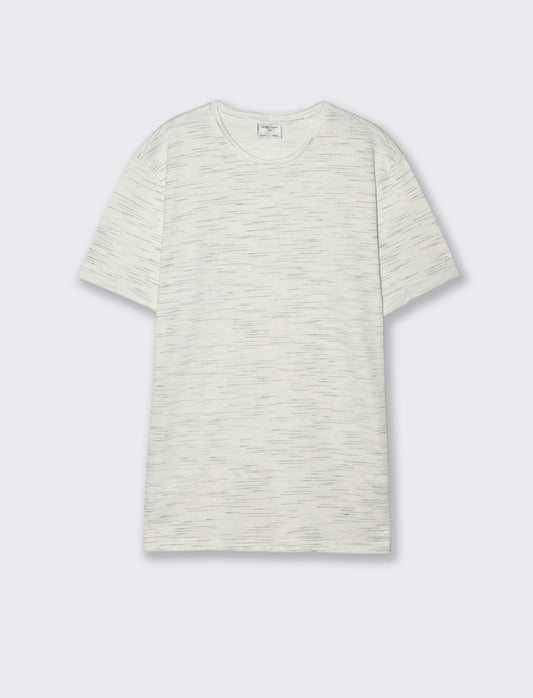 T-shirt girocollo slub injected maniche corte - Bianco