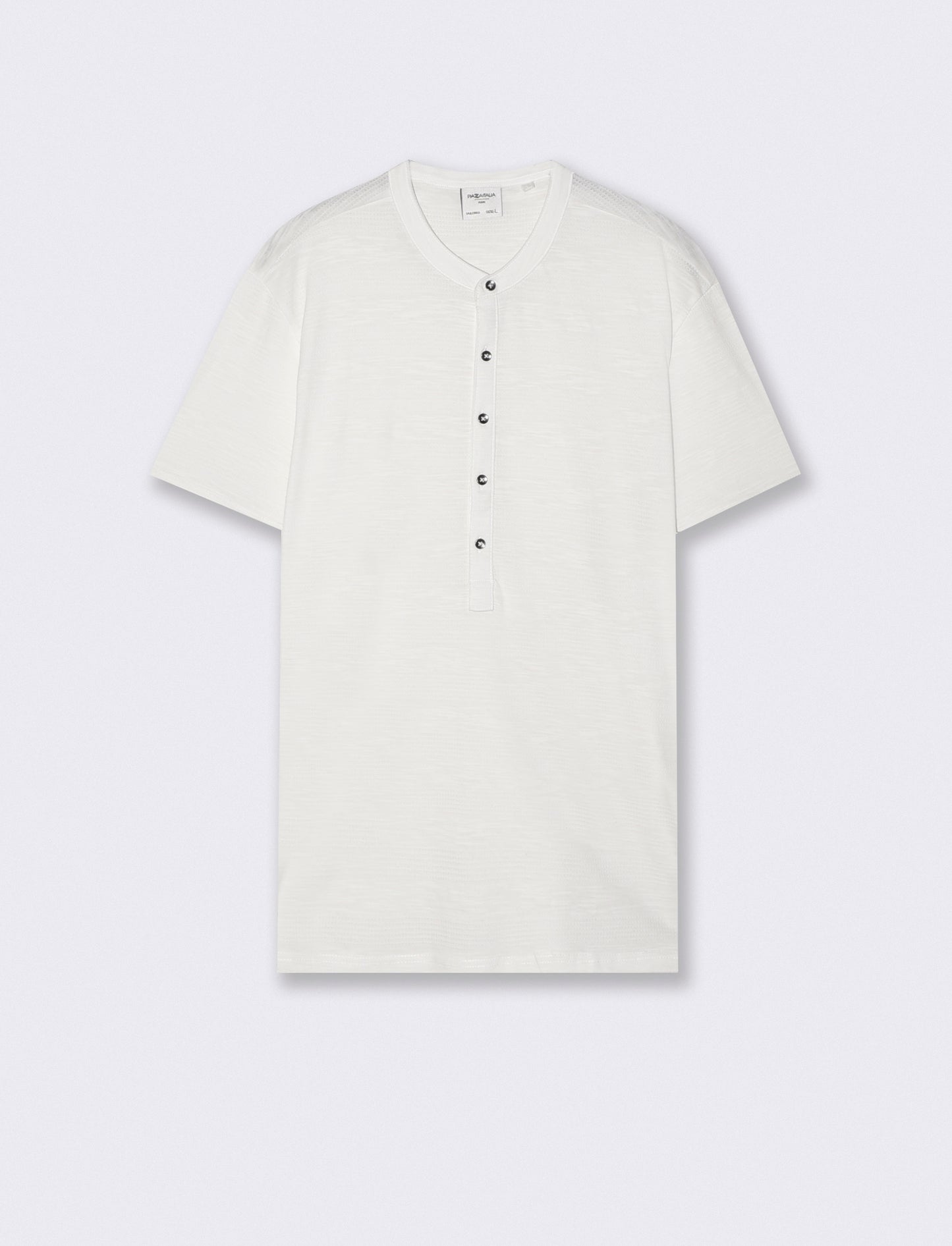 T-SHIRT SERAFINO STRUTTURA JACQUARD - Bianco