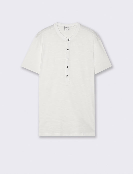 T-SHIRT SERAFINO IN JACQUARD STRUTTURATO - Bianco