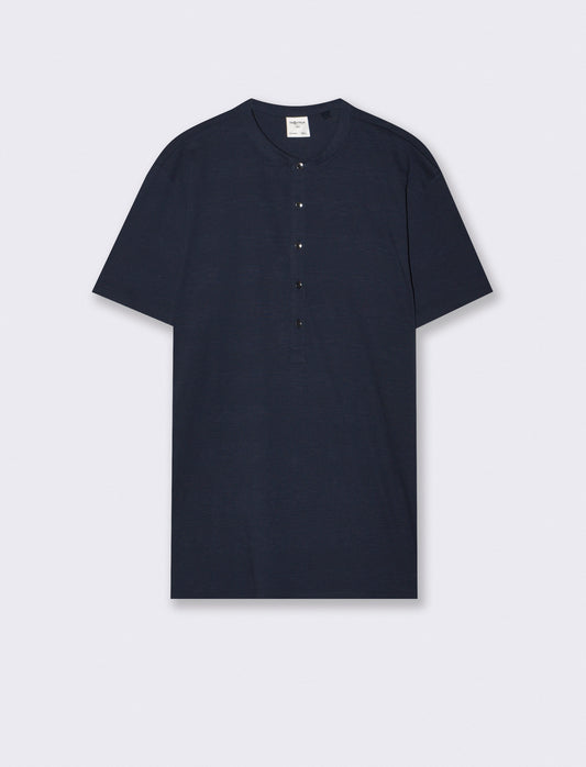 T-SHIRT SERAFINO IN JACQUARD STRUTTURATO - Blu