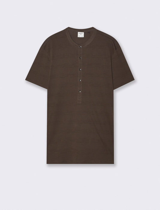 T-SHIRT SERAFINO IN JACQUARD STRUTTURATO - Moro
