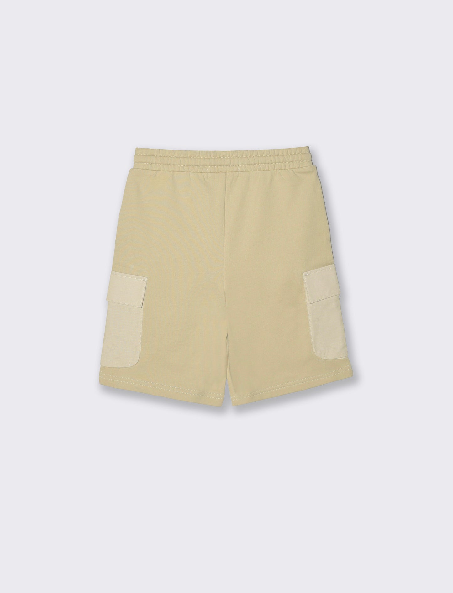 Bermuda felpa garment dyed con tasconi - Beige