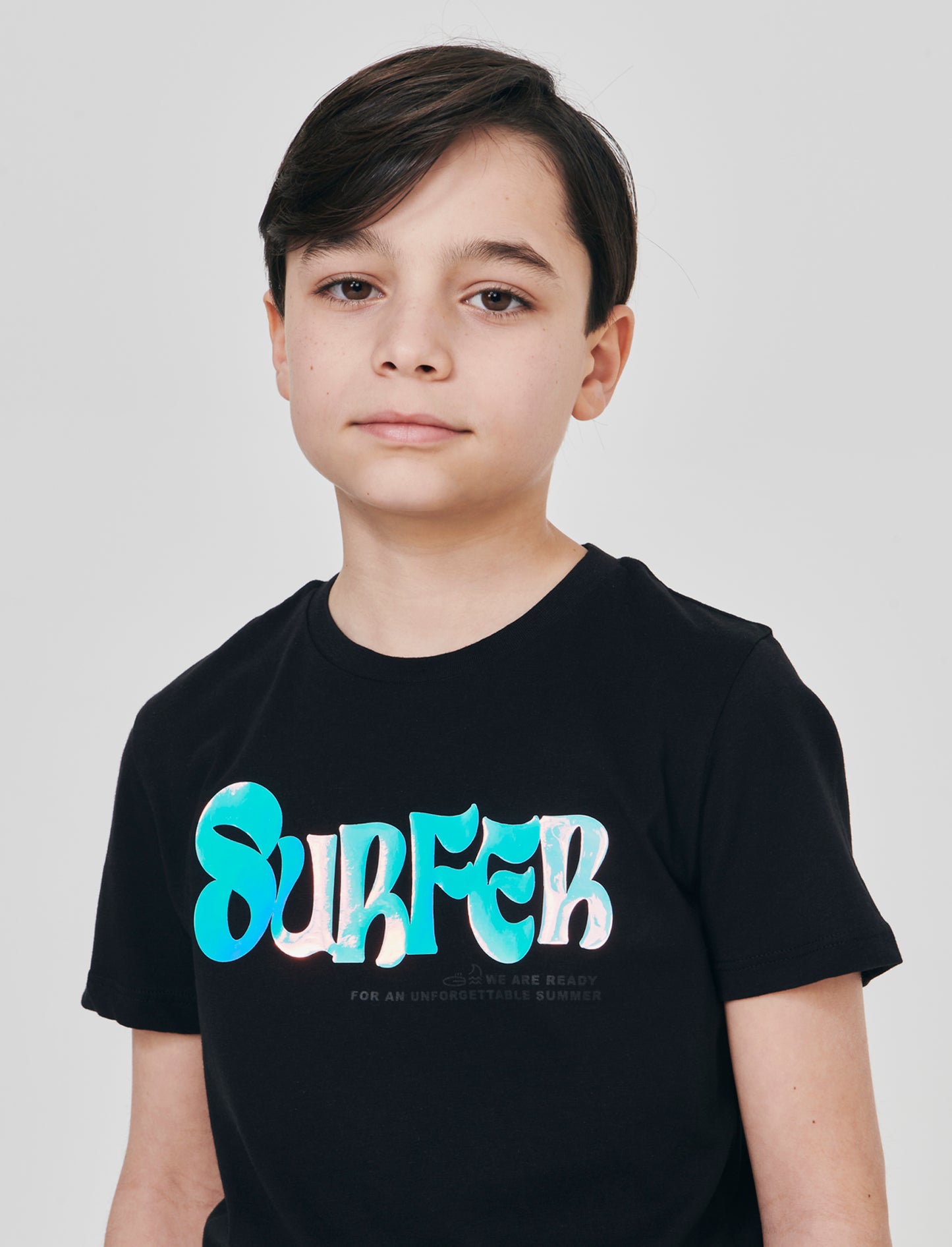 T-shirt olografica mezza manica estiva - Nero