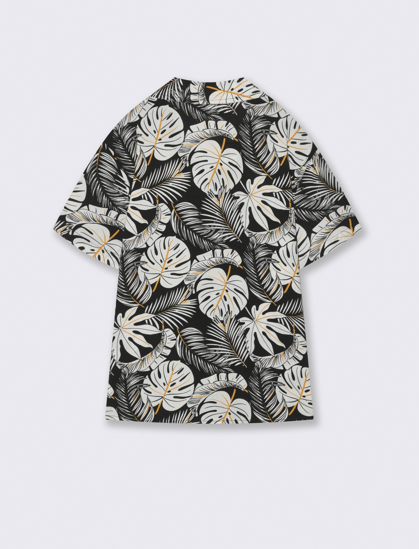 Cotton short sleeve patterned shirt - Black