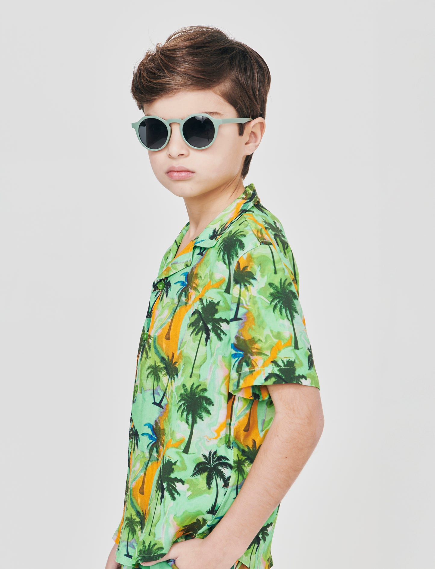 Camicia fantasia. - Verde