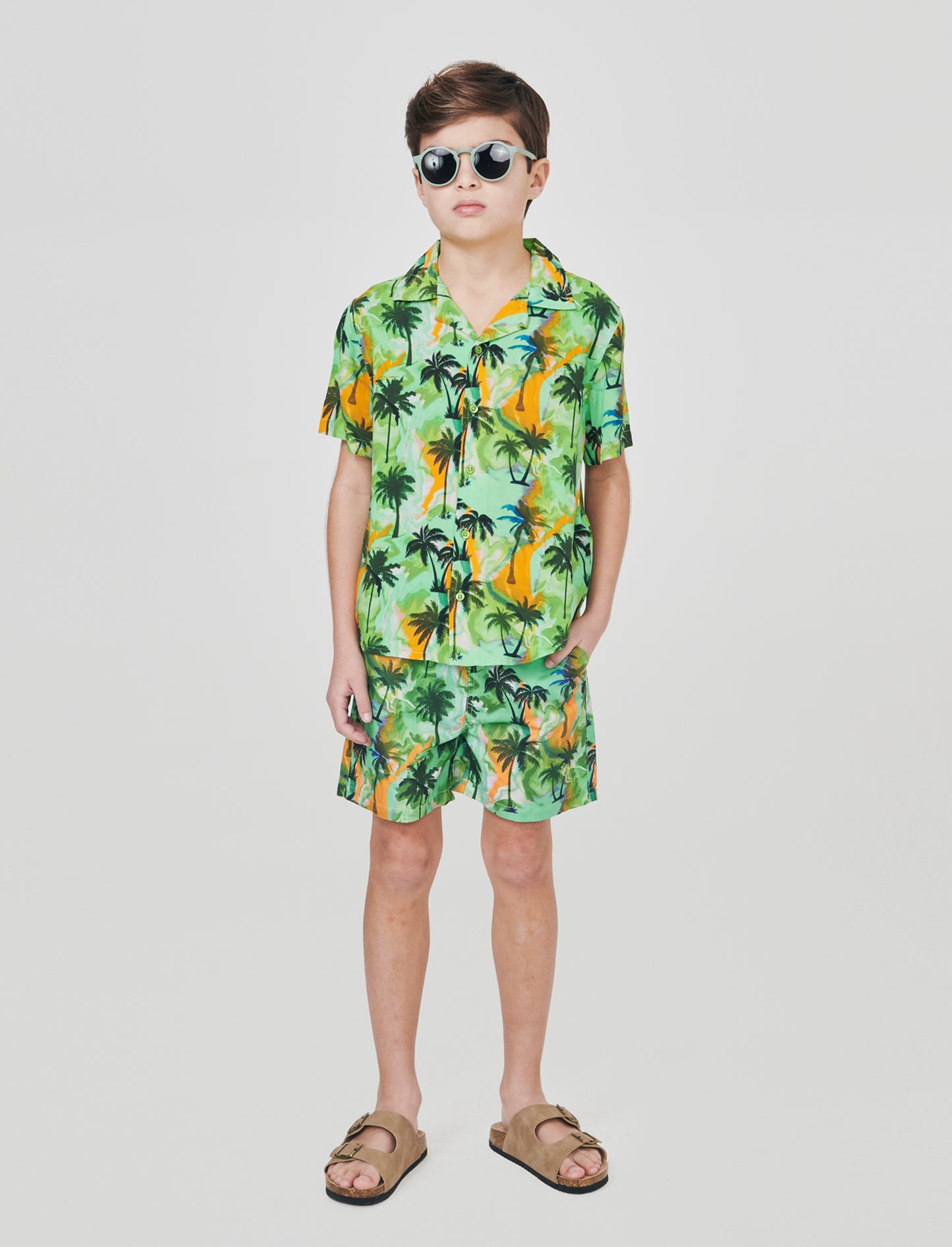 Summer patterned boxer shorts - Green