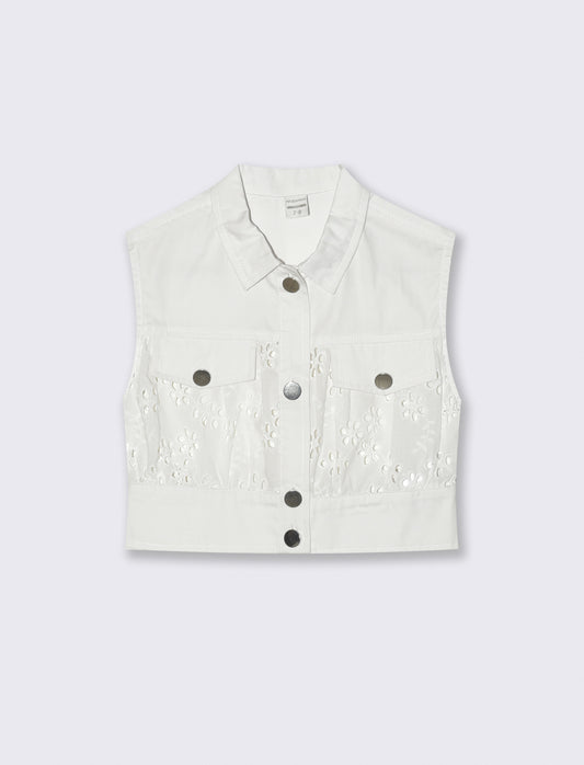 Gilet in sangallo - Bianco