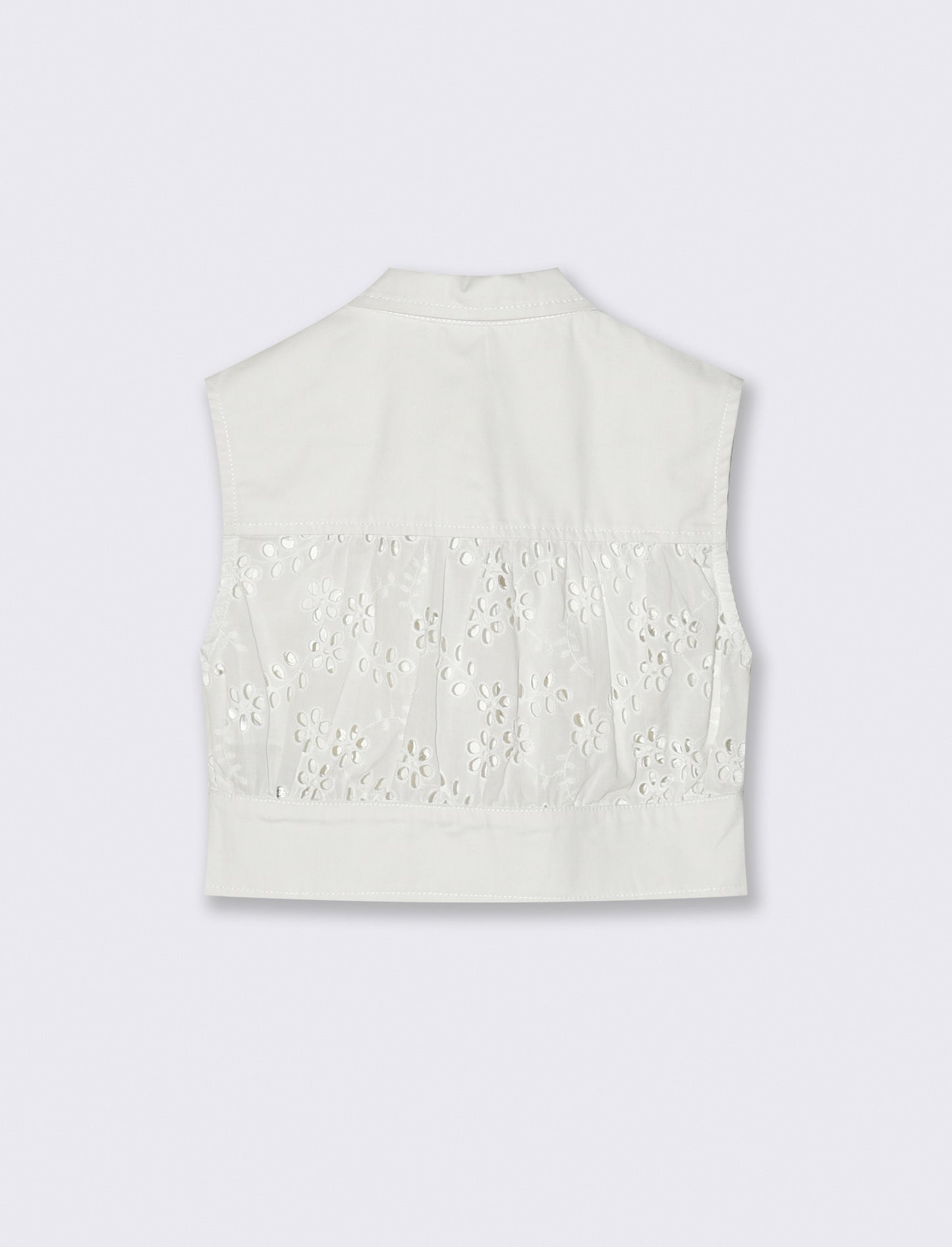 Gilet in sangallo da bambina con bottoni - Bianco