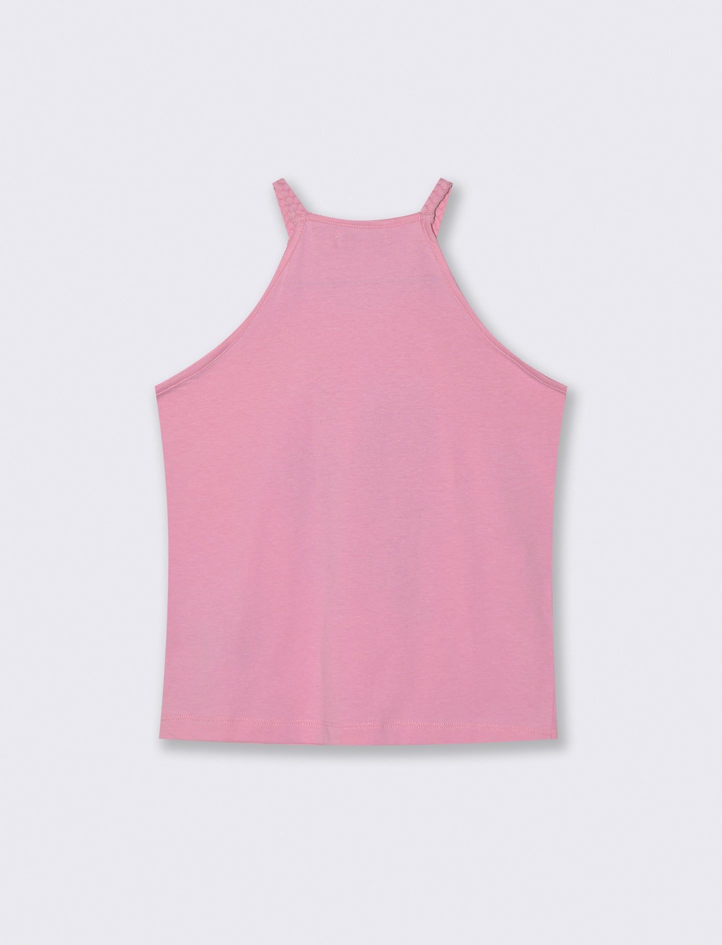 Canotta in cotone con bretelle intrecciate - Rosa