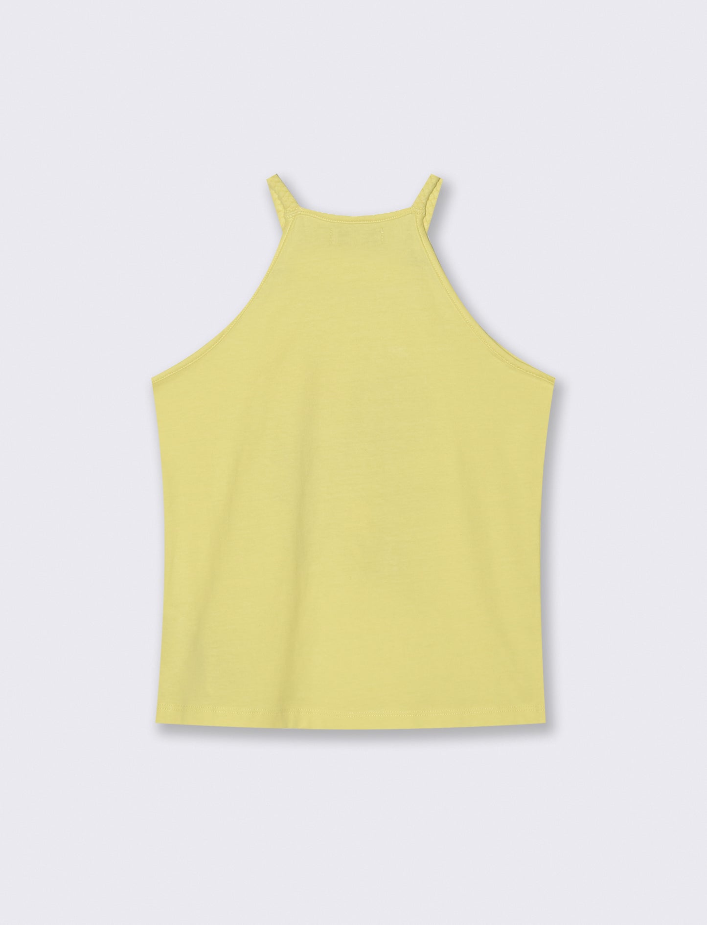 Cotton Tank Top with Braided Straps - Yellow