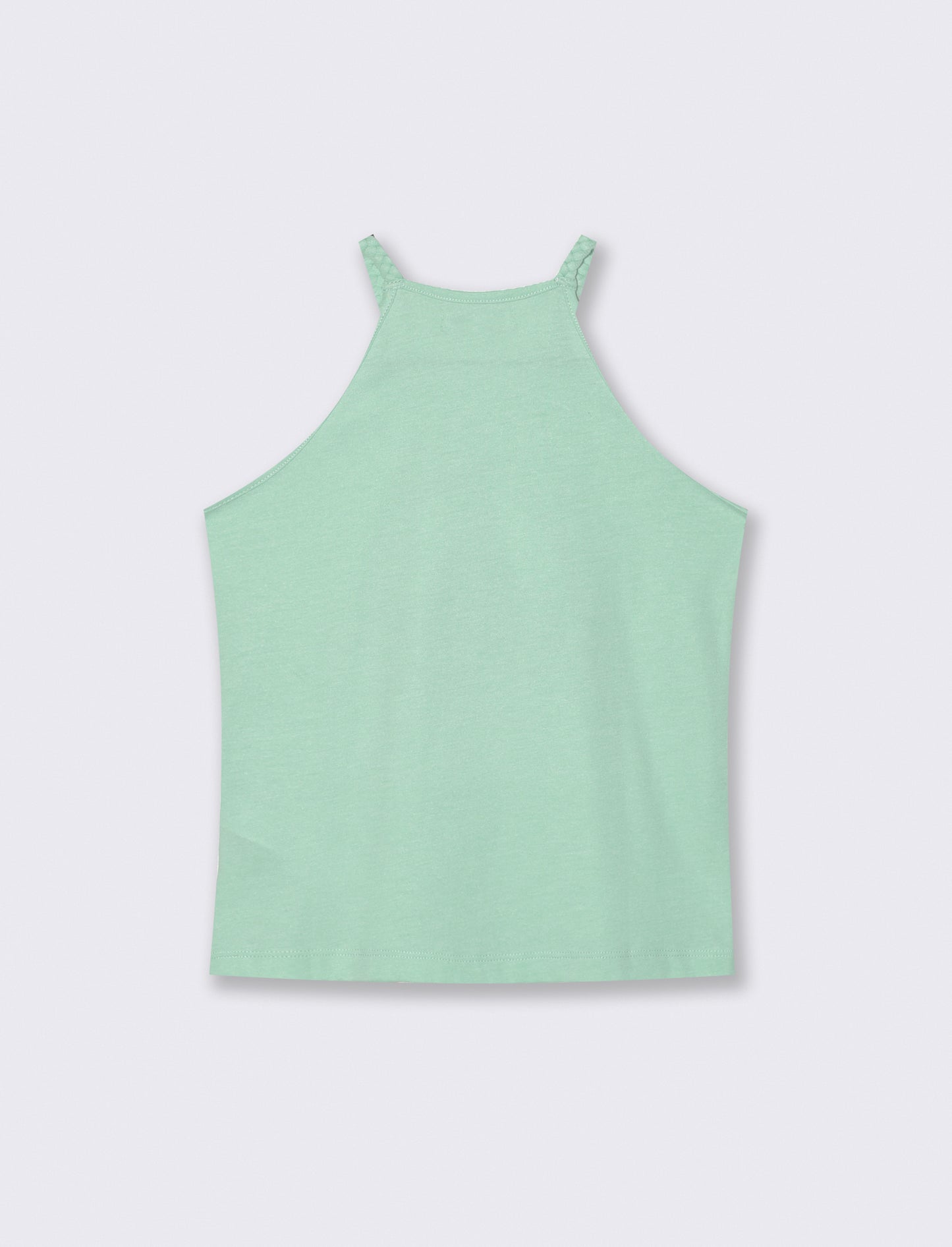 Canotta in cotone con bretelle intrecciate - Verde acqua