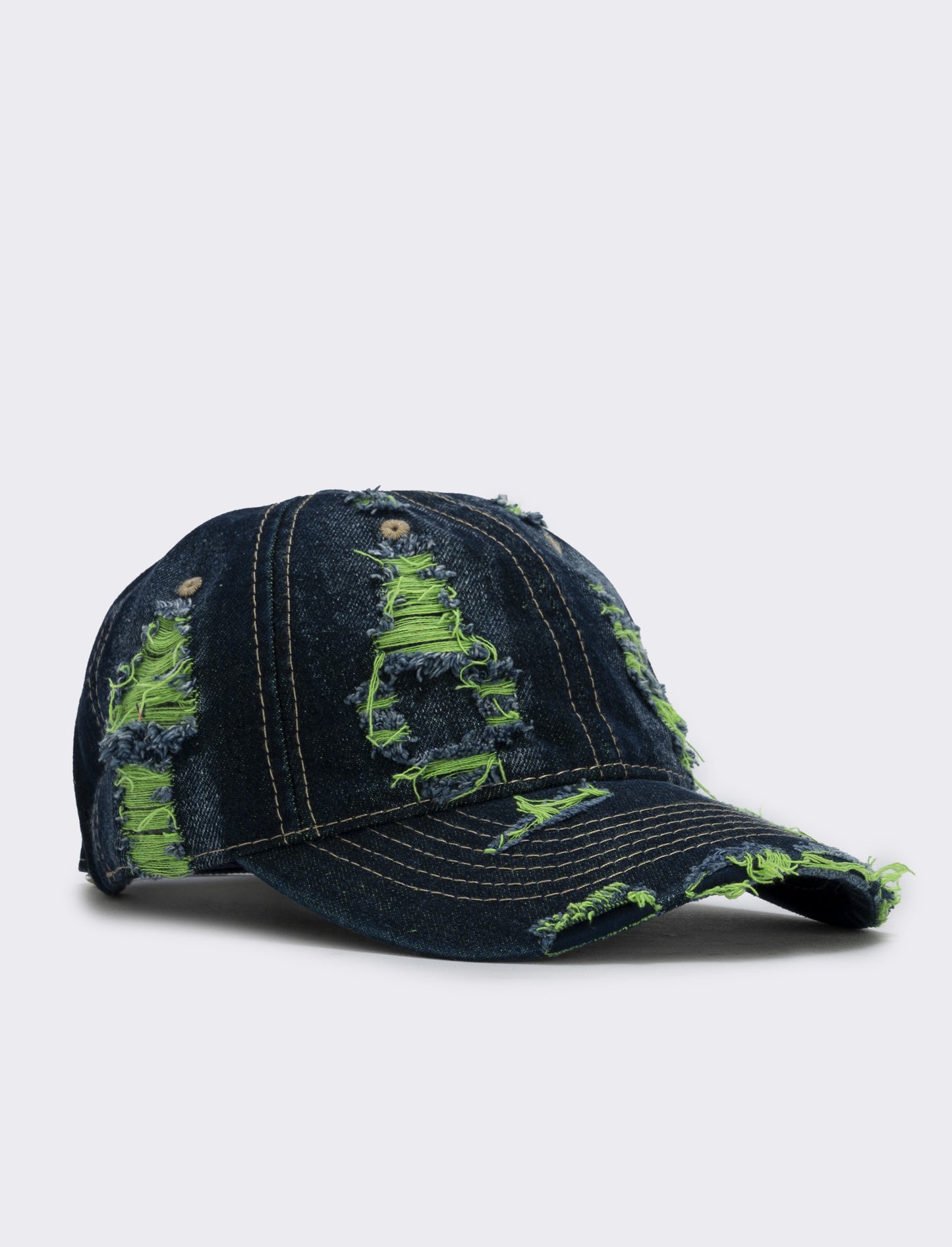 Cappello baseball con frange colorate - Verde
