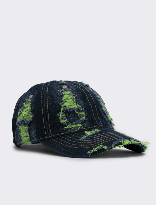 Cappello baseball con frange colorate - Verde