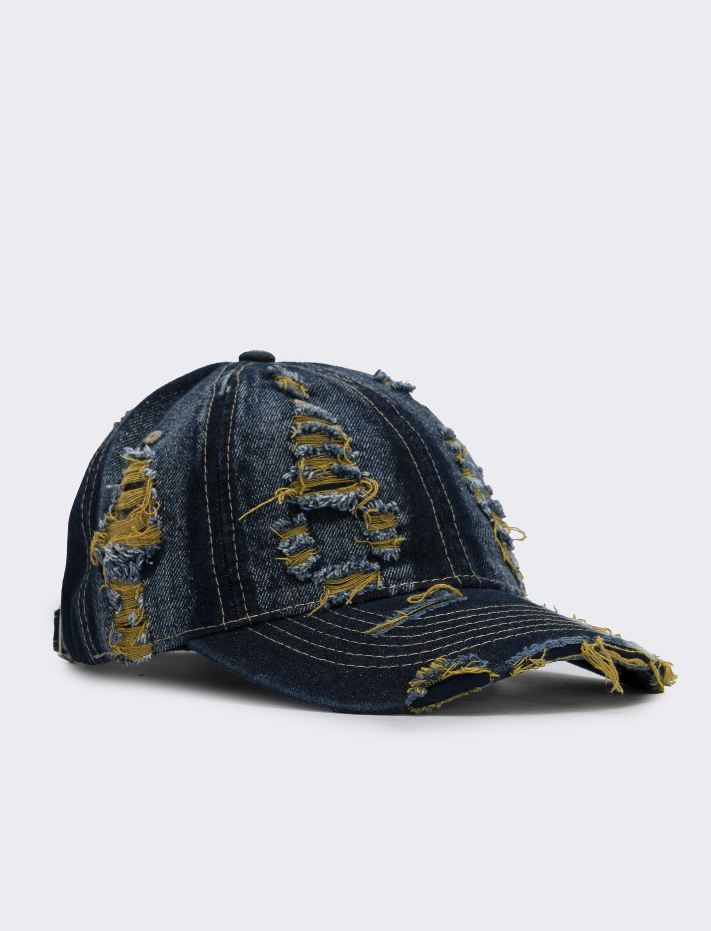 Baseball cap with colored fringes - Yellow