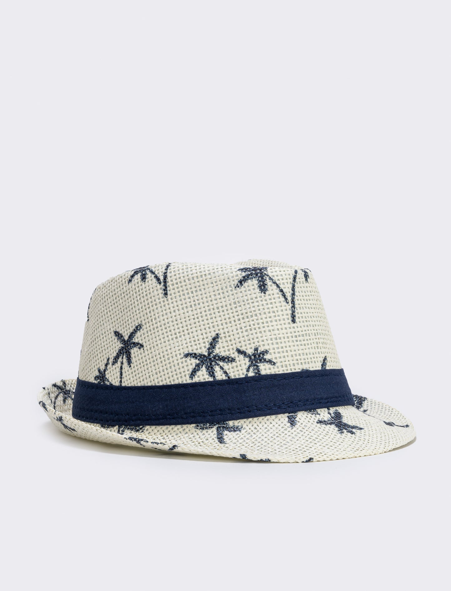 Cappello paglia bambino con palme - Blu