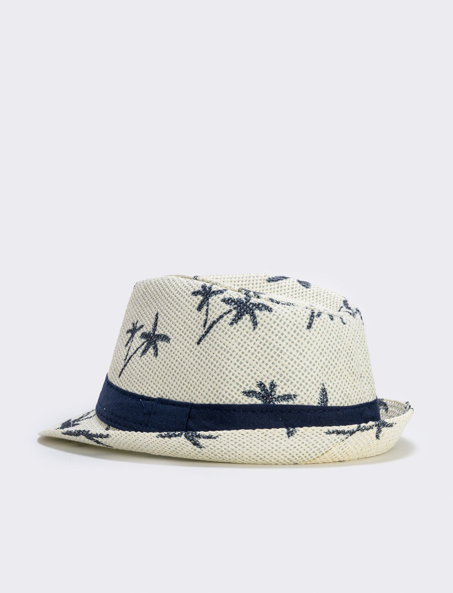 Cappello paglia bambino con palme - Blu