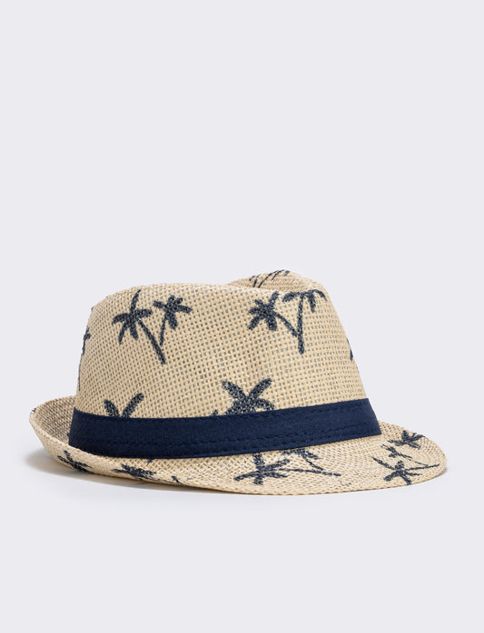 Cappello paglia bambino con palme - Verde