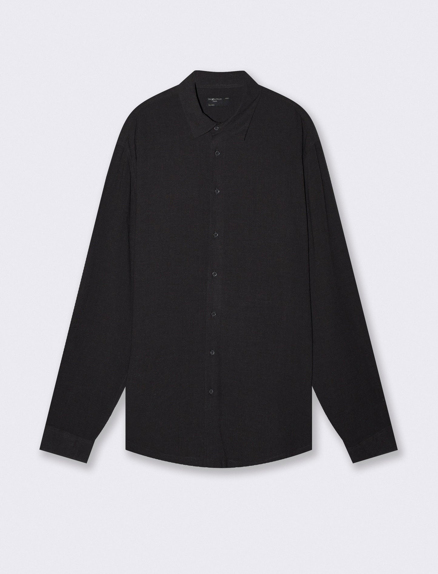 CAMICIA EFFETTO MELANGE IN MISTO VISCOSA - Nero