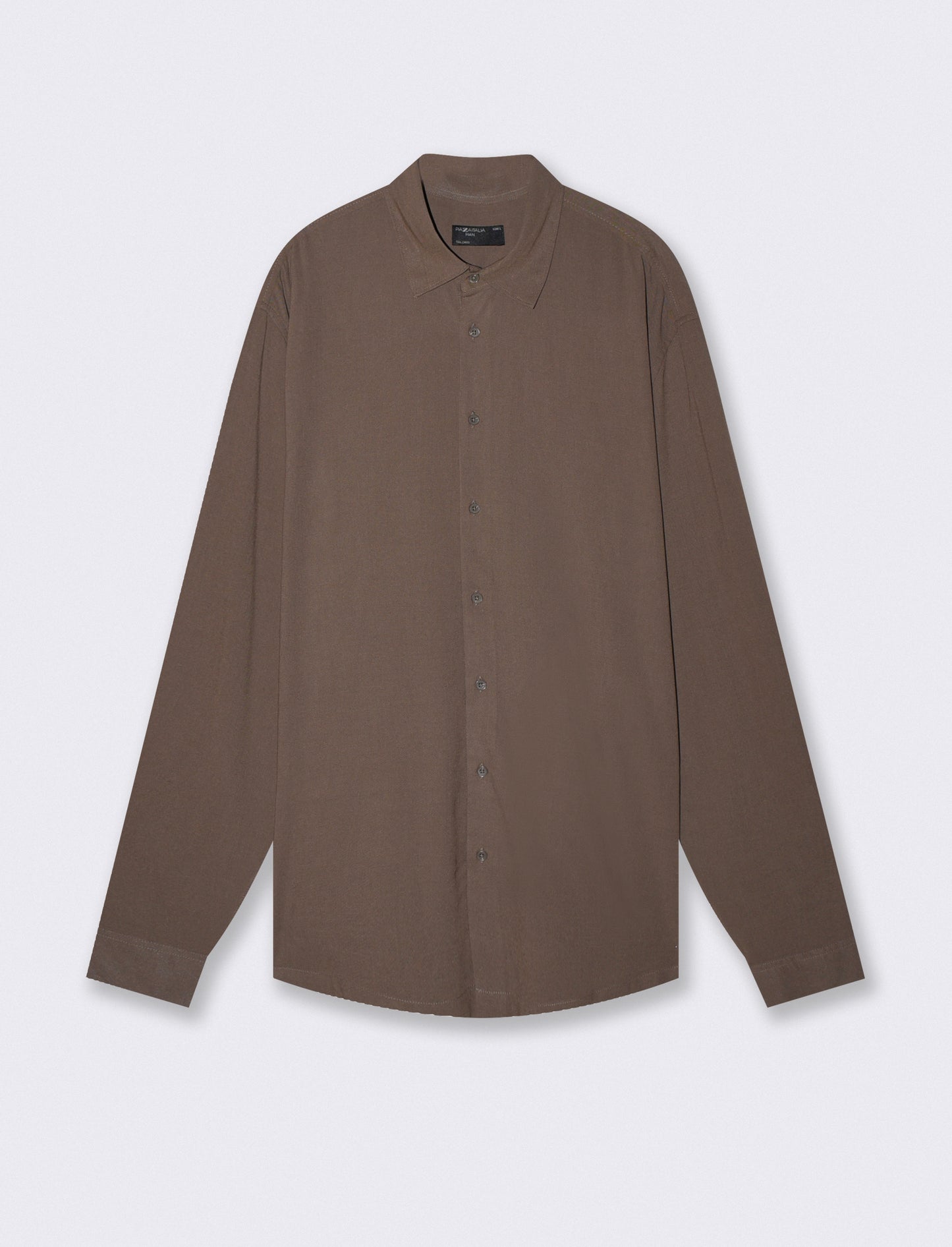 CAMICIA EFFETTO MELANGE IN MISTO VISCOSA - Grigio fango