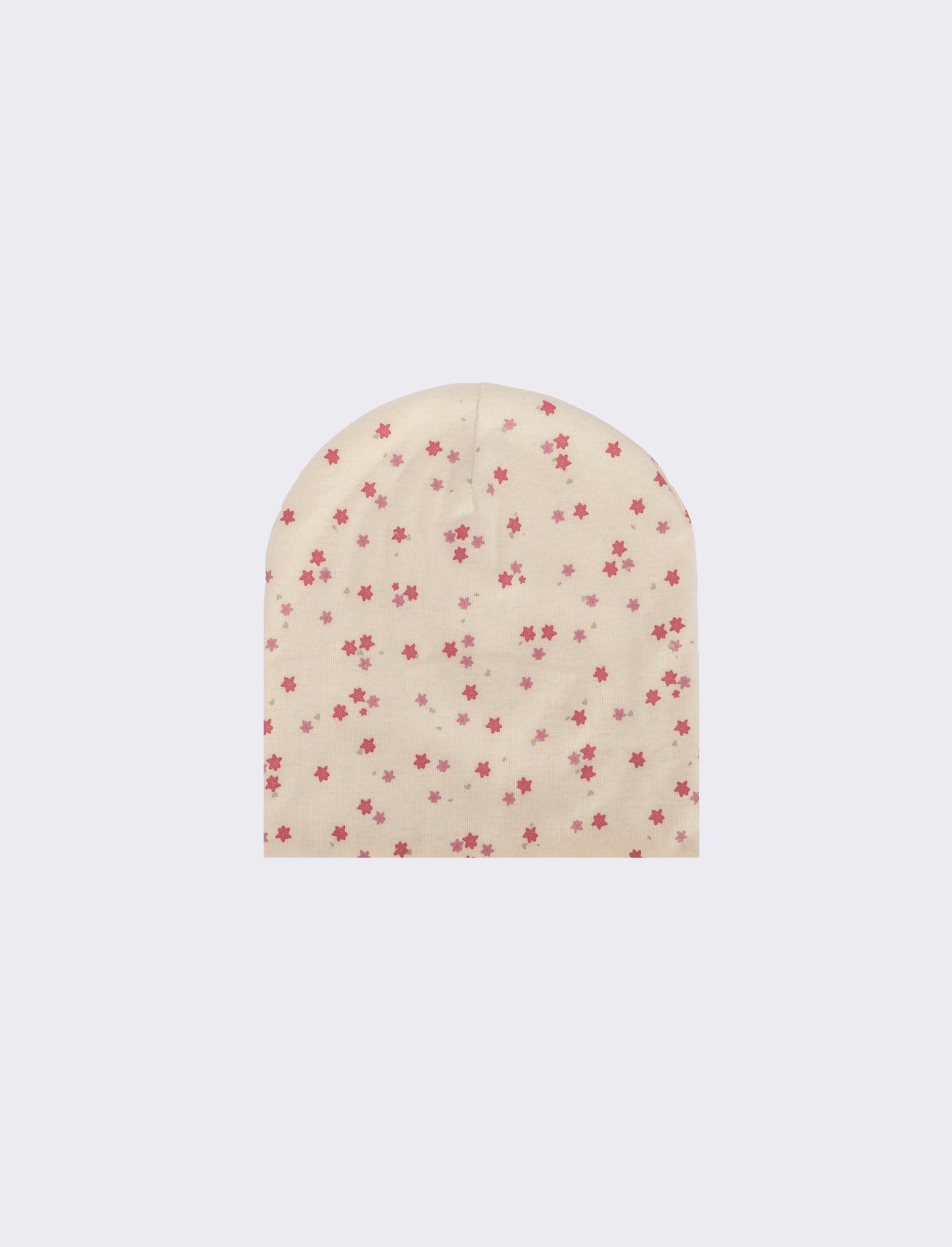 Cappello cuffia con fiorellini colorati - Bianco panna