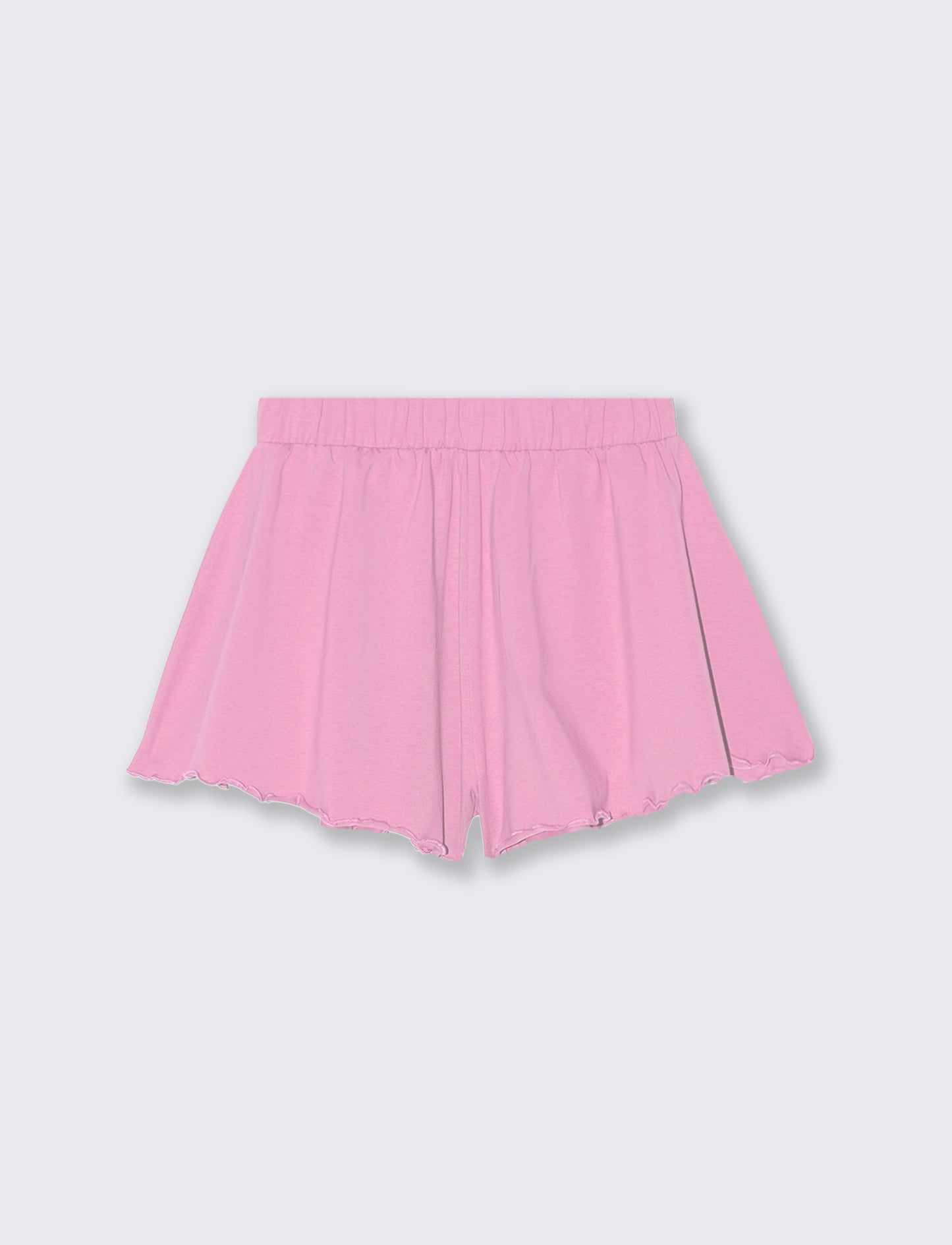 Elastic jersey flared shorts - Pink
