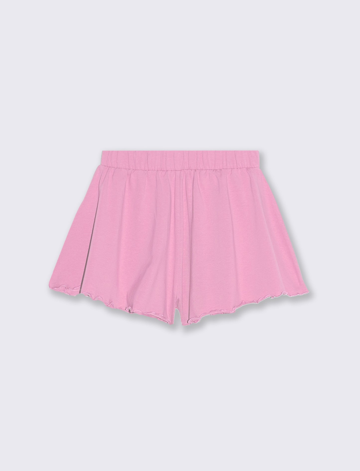 Elastic jersey flared shorts - Pink