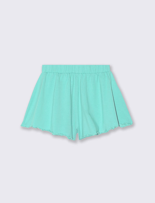 Shorts in jersey elastico svasati - Verde acqua