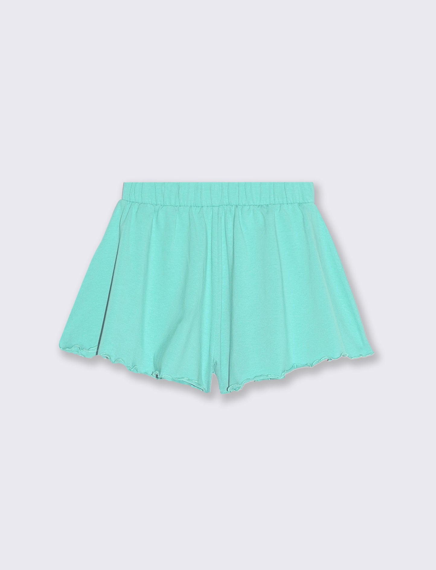 Shorts in jersey elastico svasati - Verde acqua