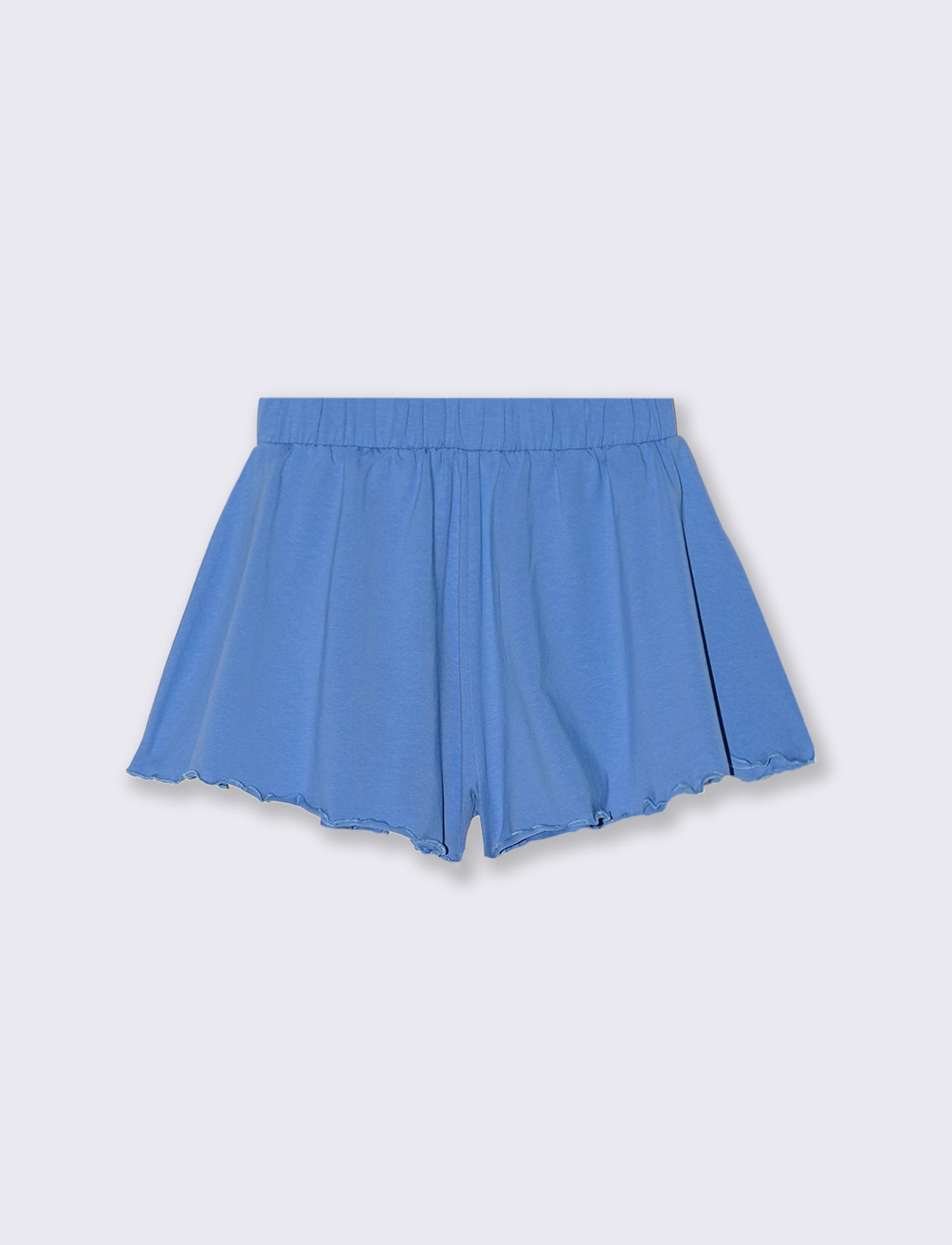 Elastic jersey flared shorts - Sky blue