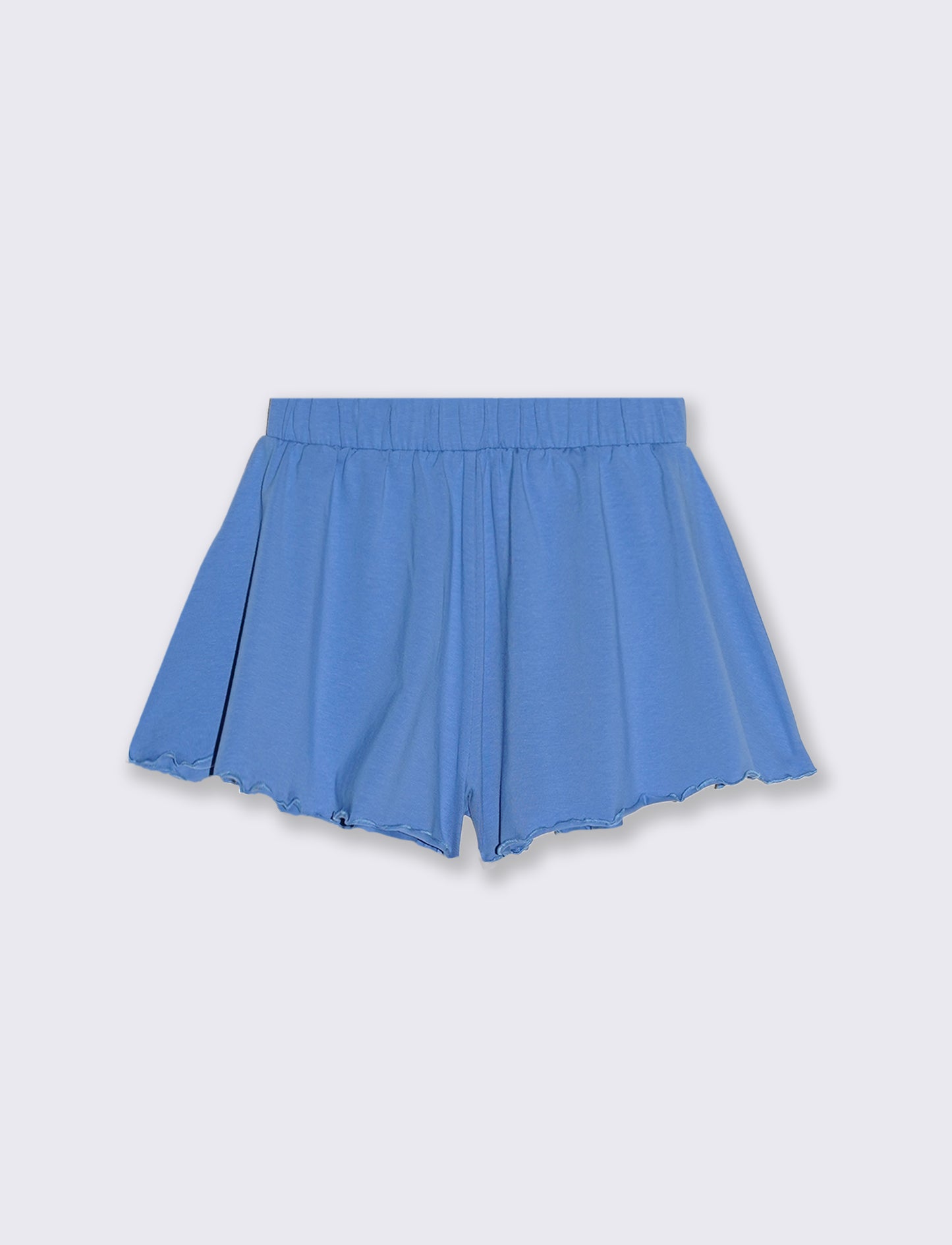 Elastic jersey flared shorts - Sky blue