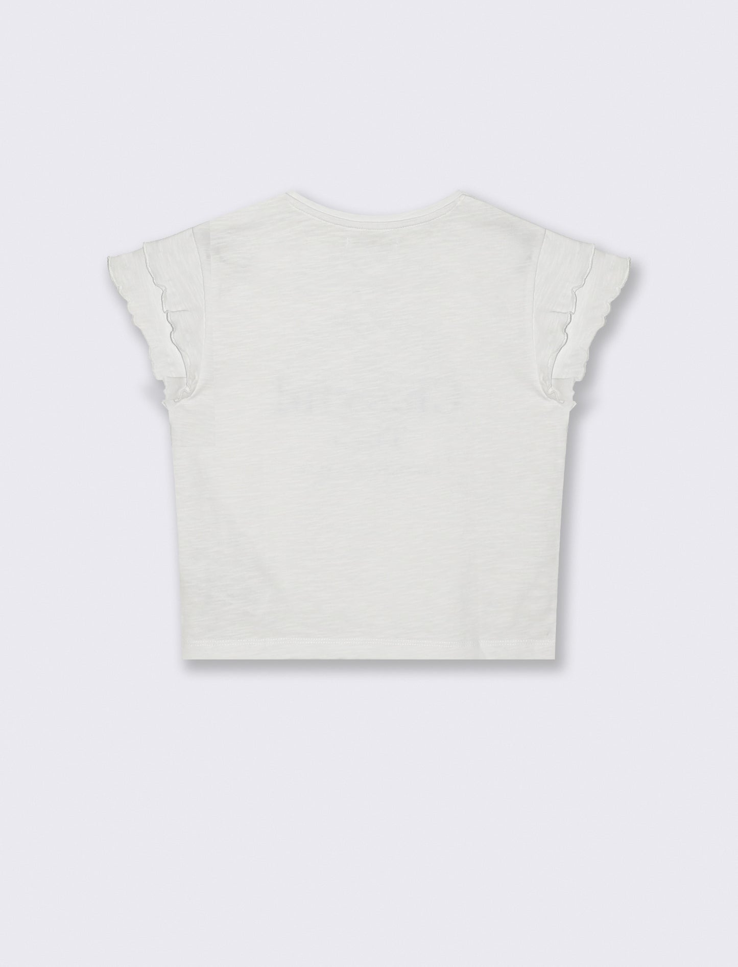 T-shirt girocollo con strass e stampa - Bianco