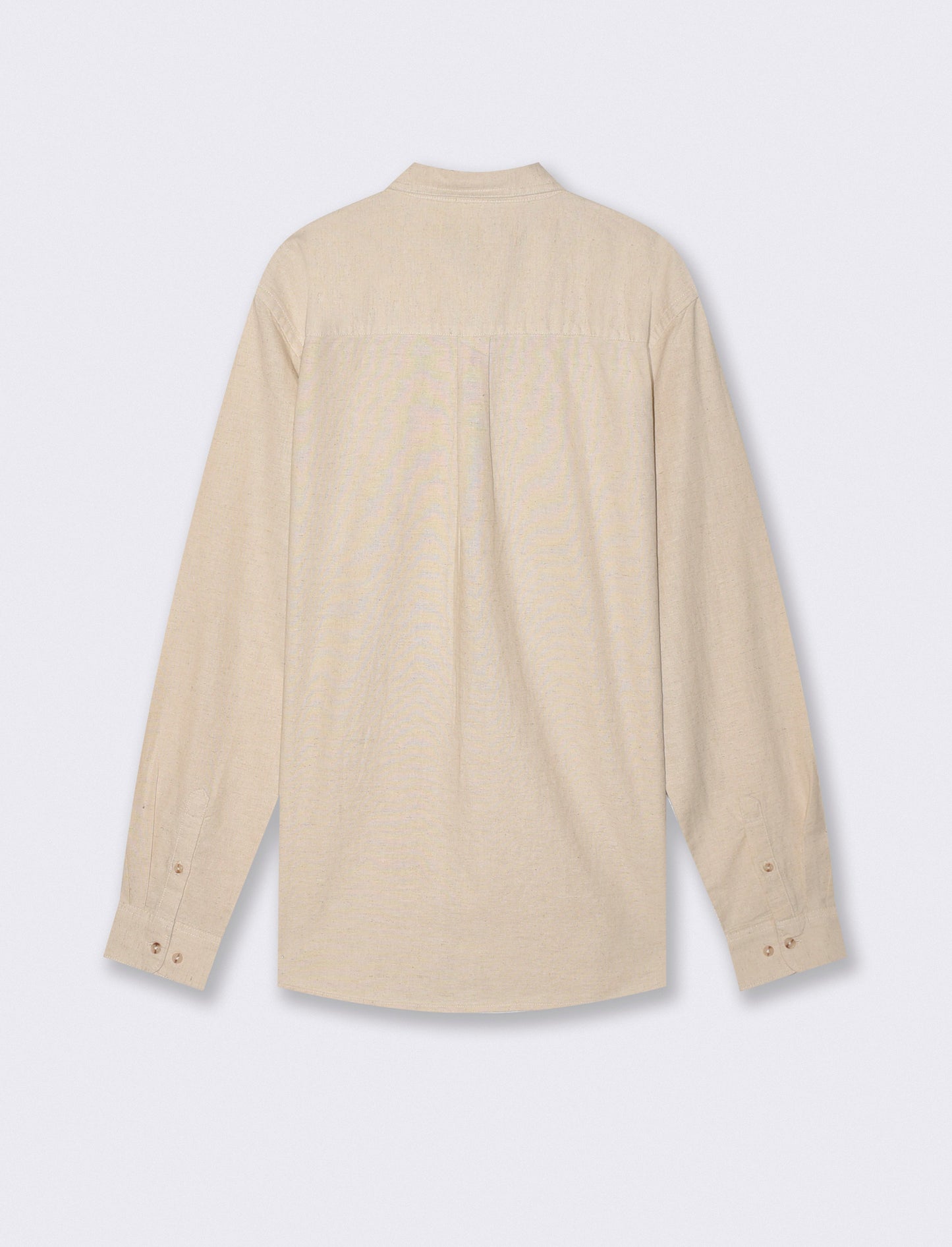CAMICIA EFFETTO MELANGE IN COTONE LINO - Beige ecru