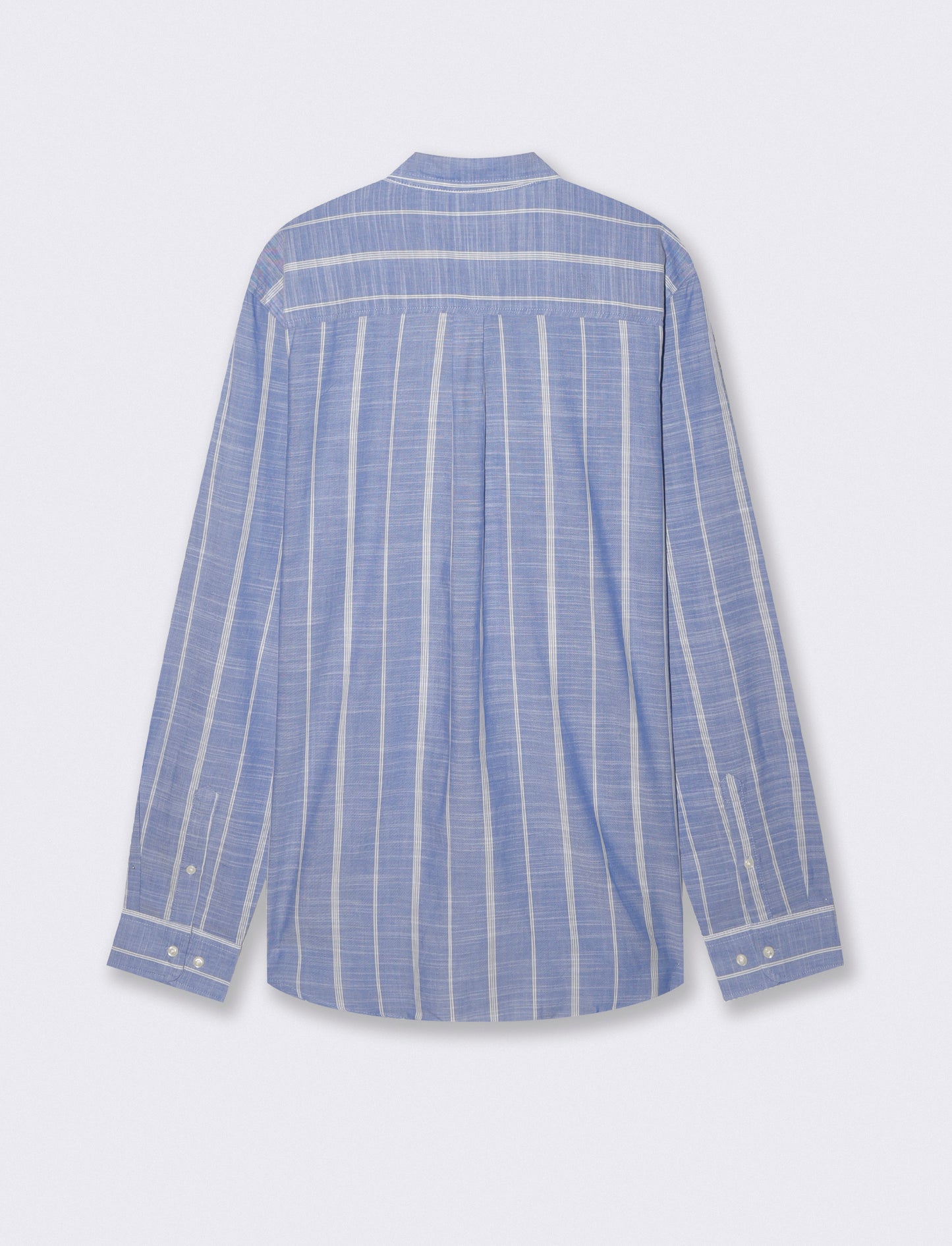 Camicia a righe in puro cotone elegante - Celeste