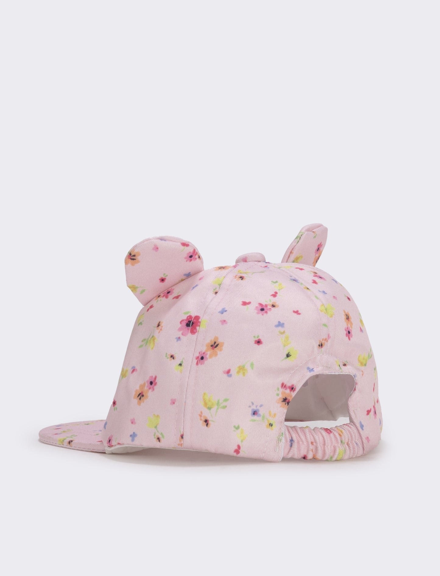 Cappellino con orecchie e fiori - Rosa