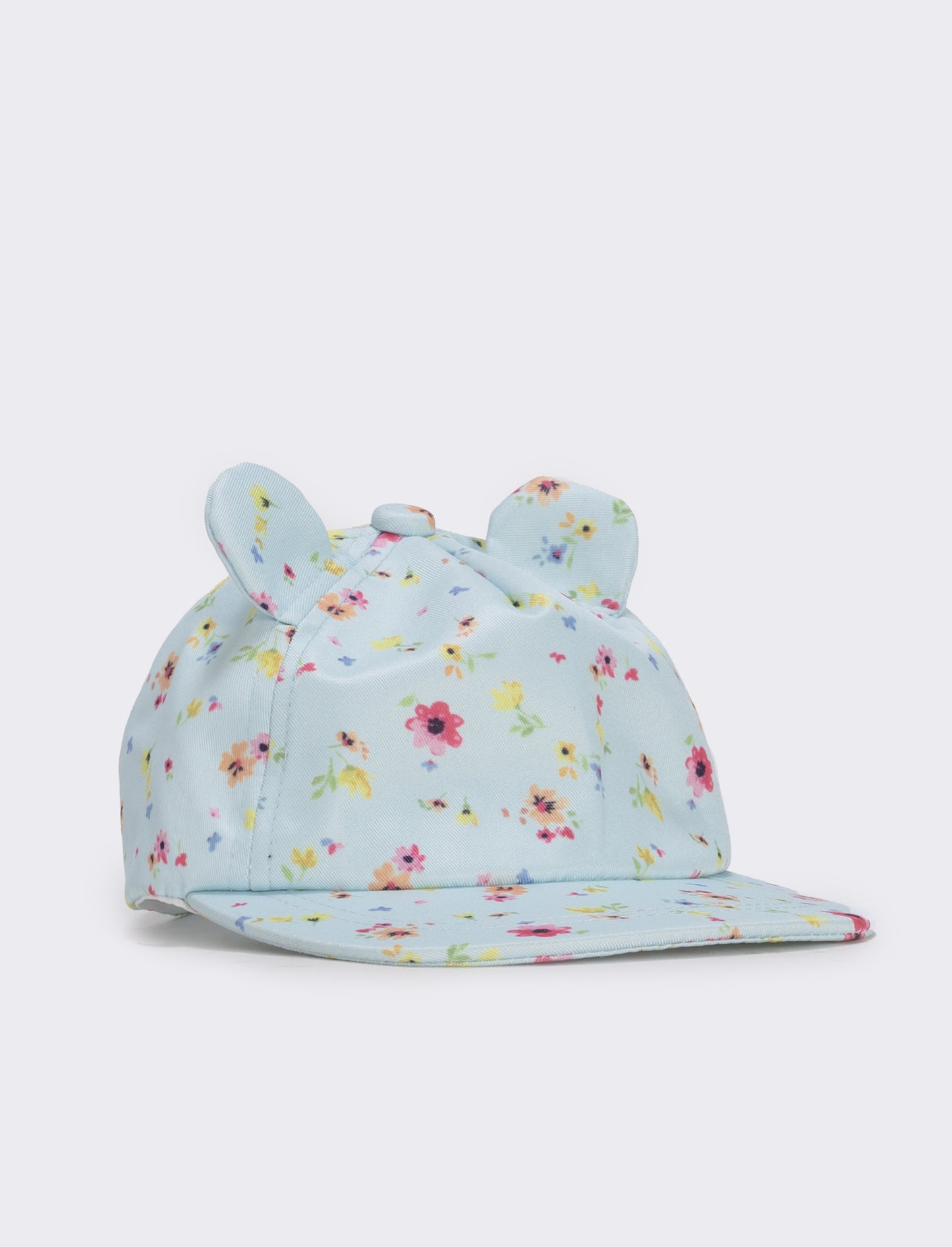 Cappellino con orecchie e fiori - Denim