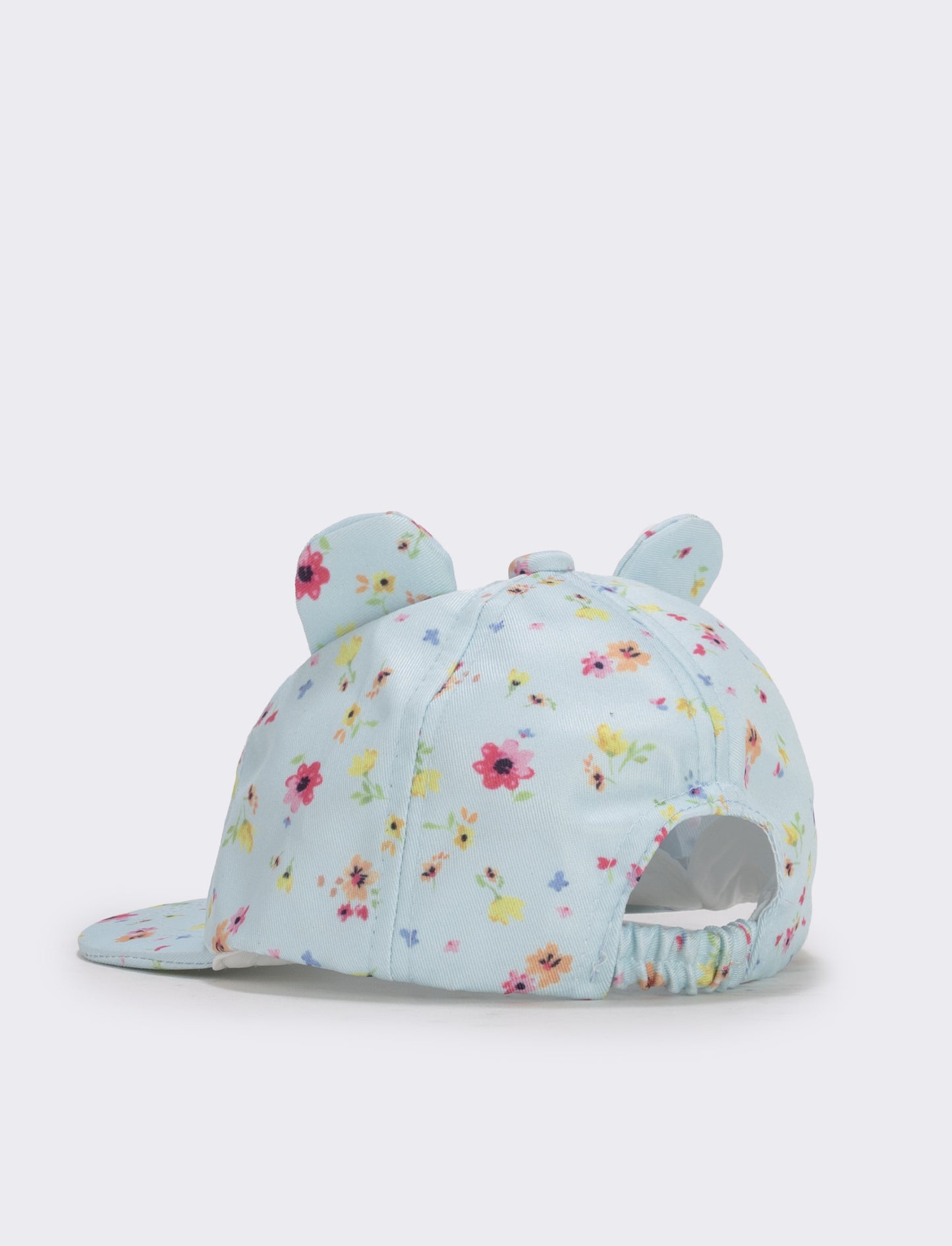Cappellino con orecchie e fiori - Denim