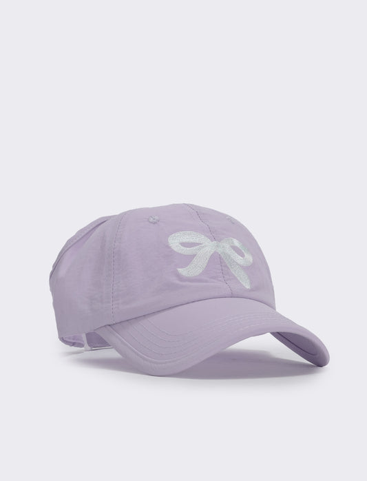 Cappello tecnico aperto dietro con fiocco - Lilla