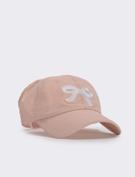 Cappello tecnico aperto dietro con fiocco - Rosa