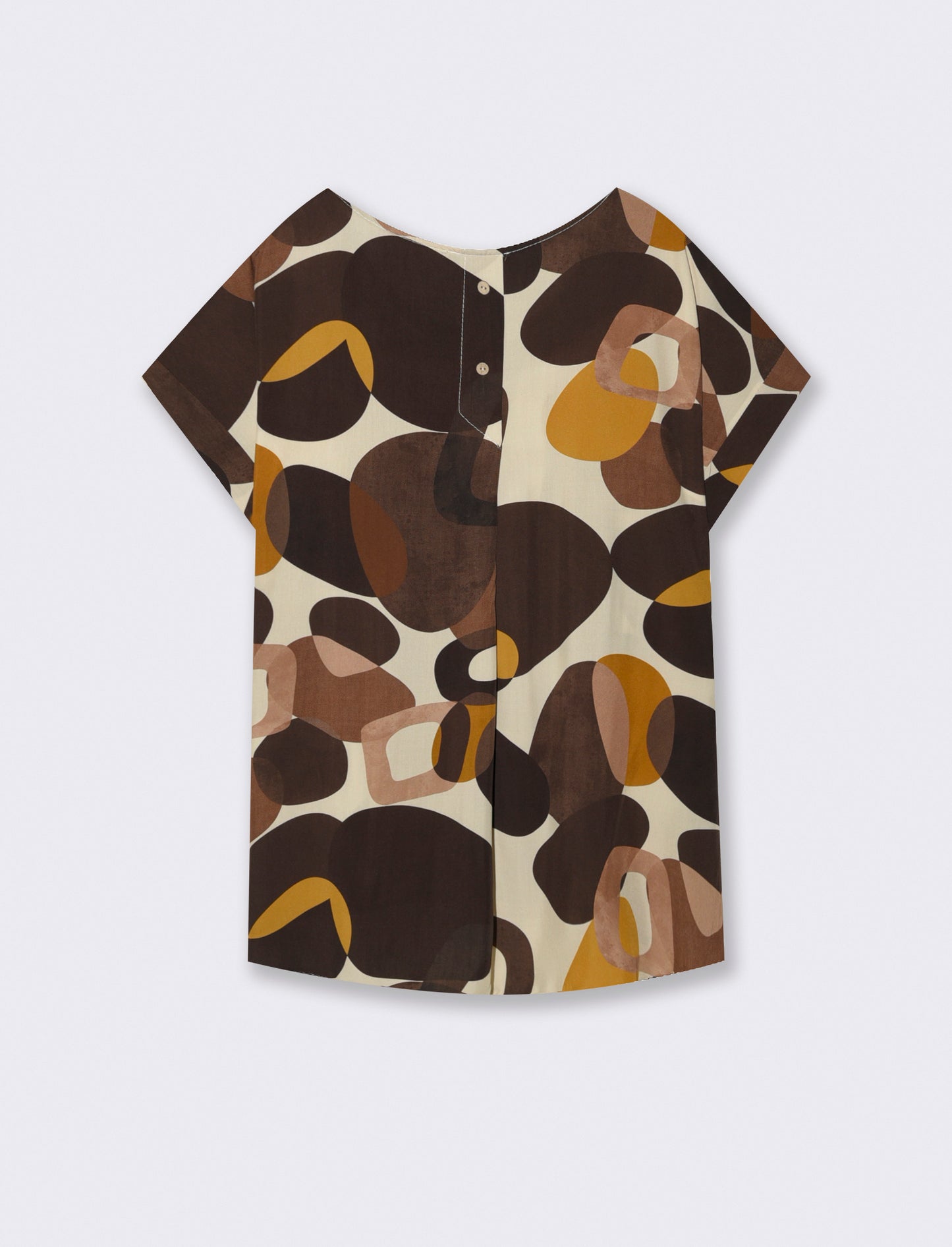 Casacca stampata con collana - Marrone tabacco