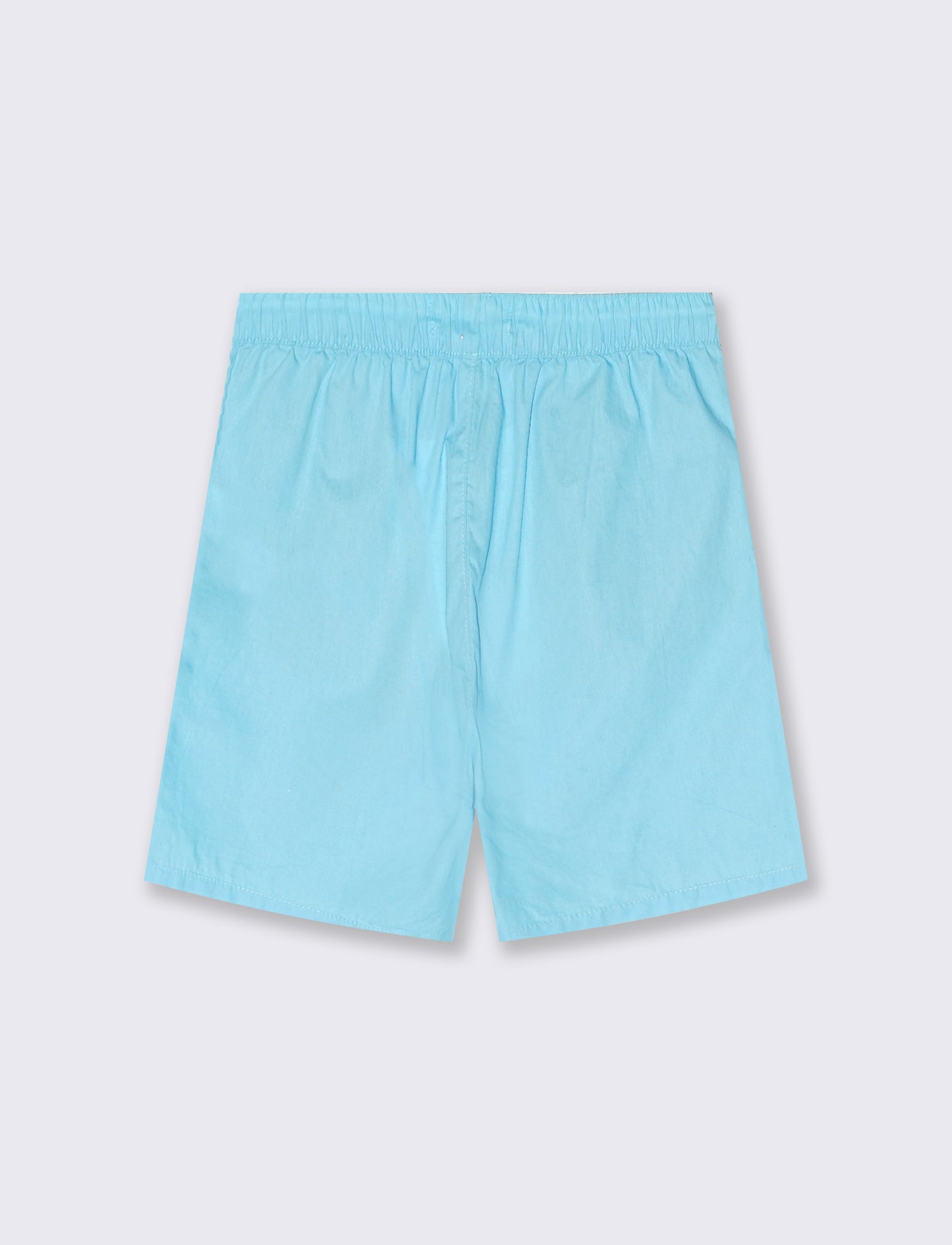 Cotton shorts with cuts and waist ties - Blue