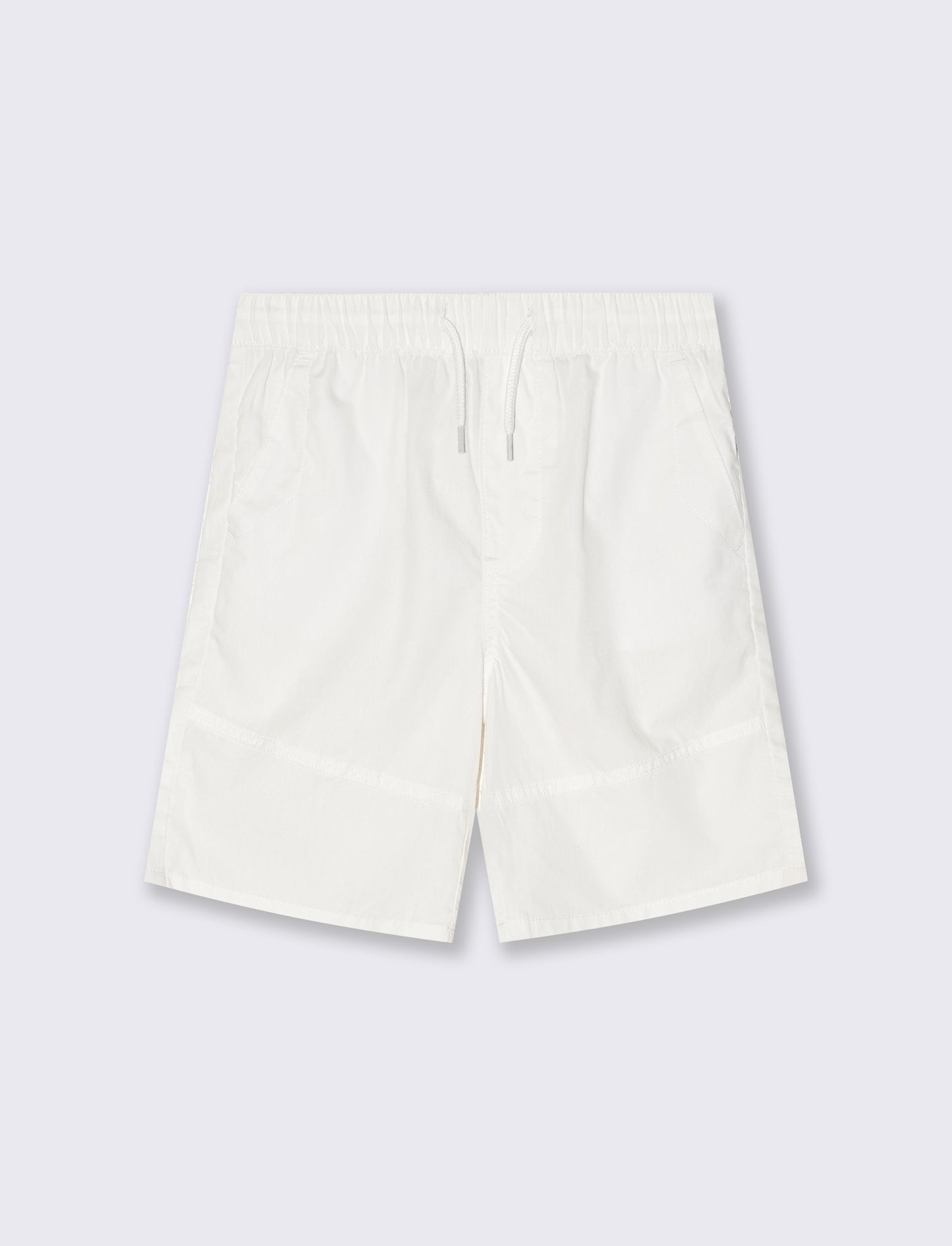 Short in cotone con tagli e lacci vita - Bianco