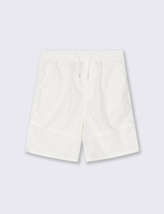 Short in cotone con tagli e lacci vita - Bianco