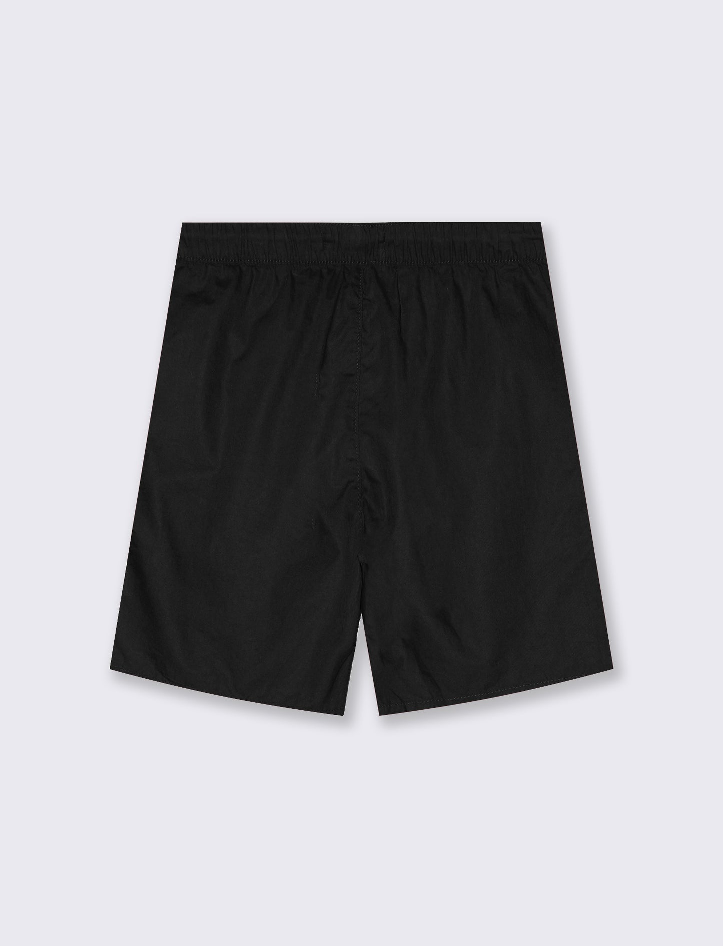 Short in cotone con tagli e lacci vita - Nero