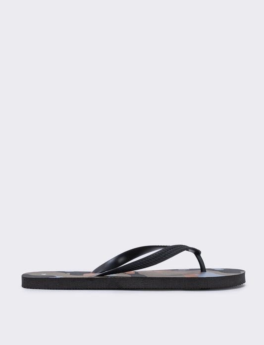 Infradito mimetico in PVC nero uomo - Nero