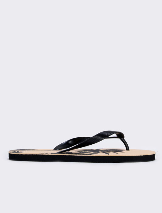 Infradito da uomo con palme in PVC - Nero