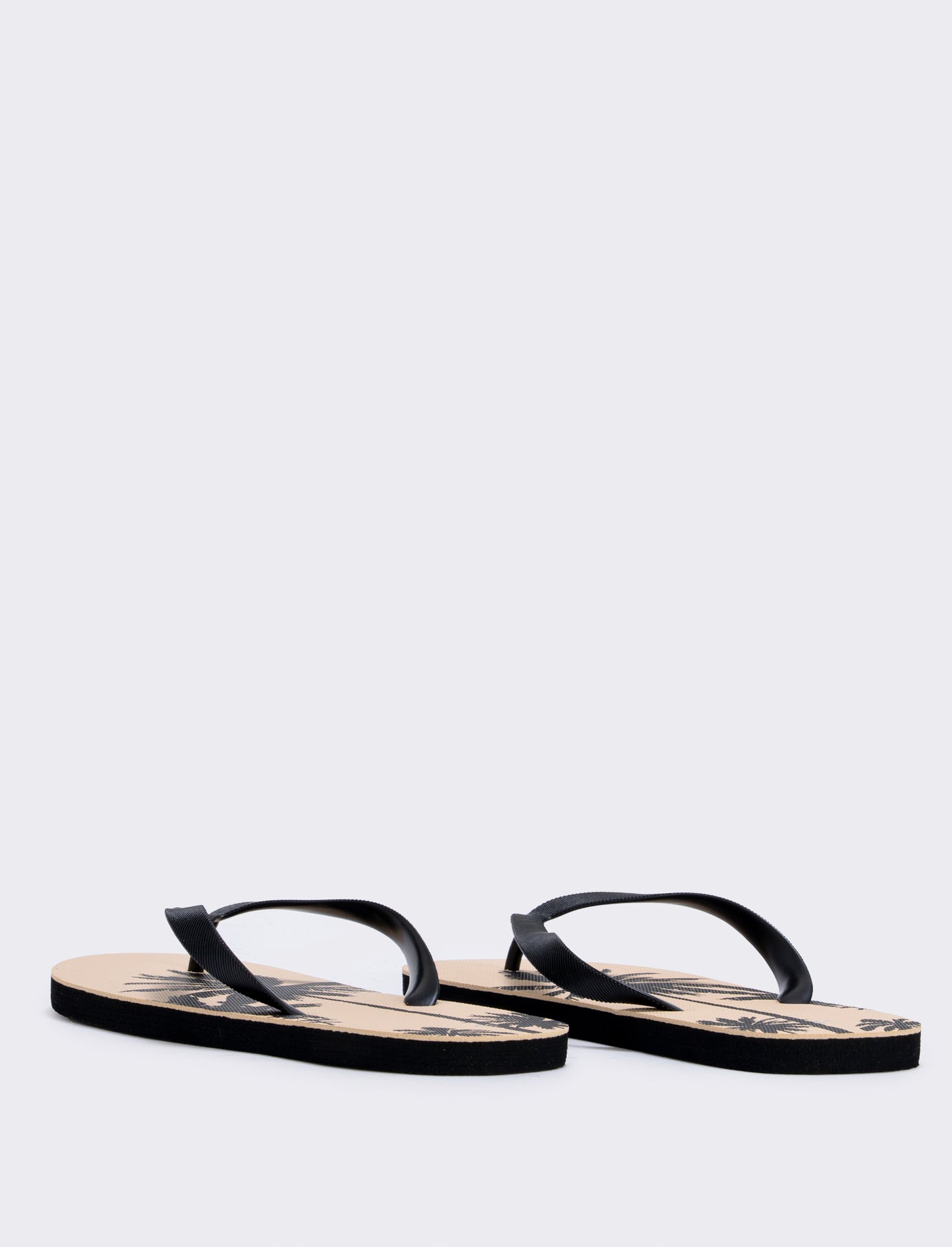 Infradito con stampa palme da uomo - Nero