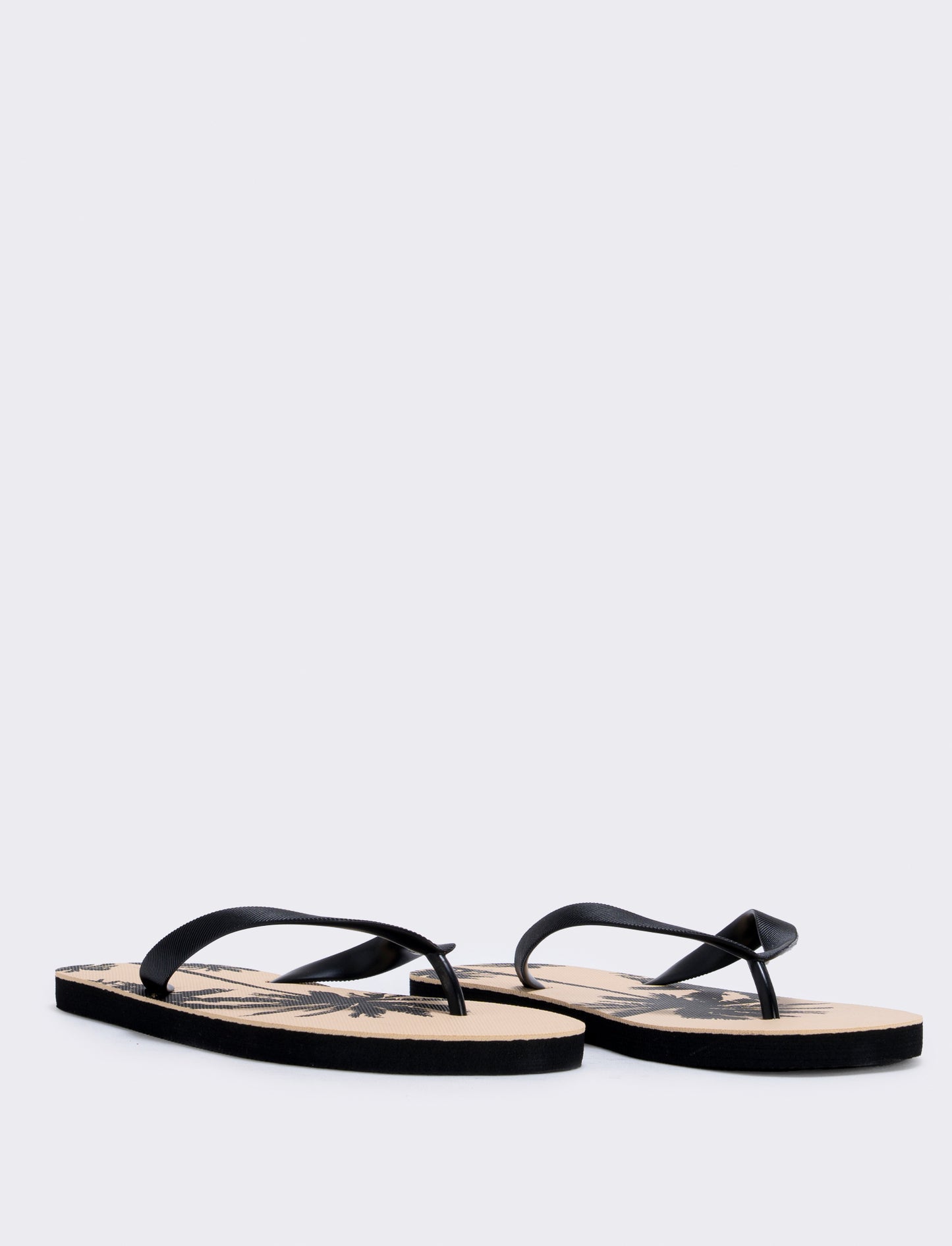 Infradito con stampa palme da uomo - Nero